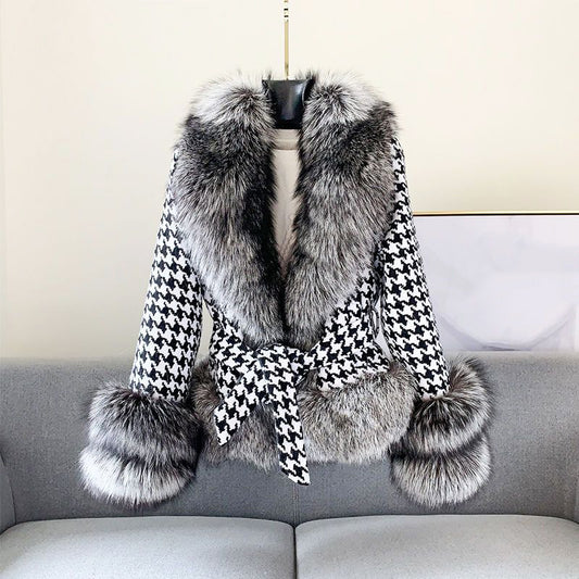 Emilie Partout Silver Fur Coat