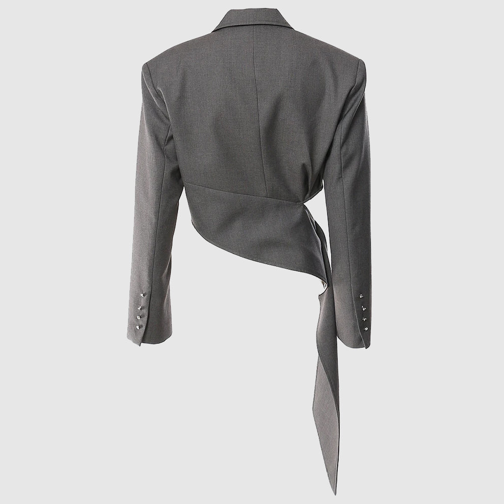 Emilie Partout Silver Sculpted Blazer