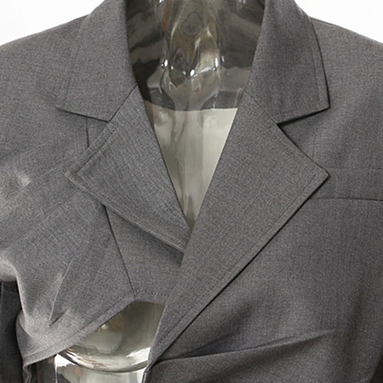 Emilie Partout Silver Sculpted Blazer