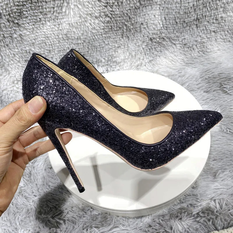 Celestia Midnight Glitter Heels