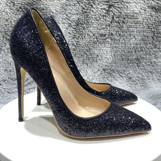 Celestia Midnight Glitter Heels