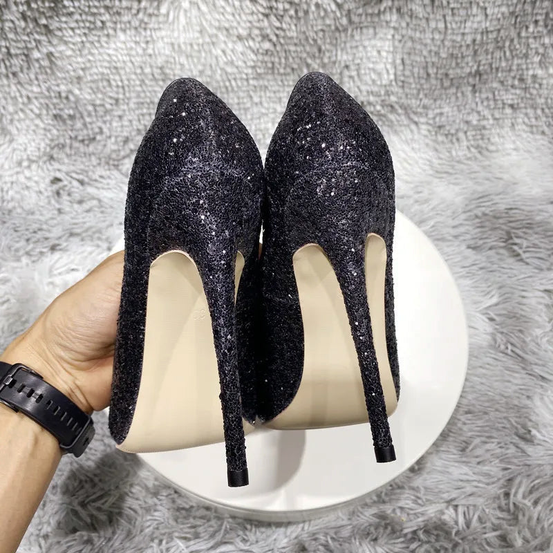 Celestia Midnight Glitter Heels