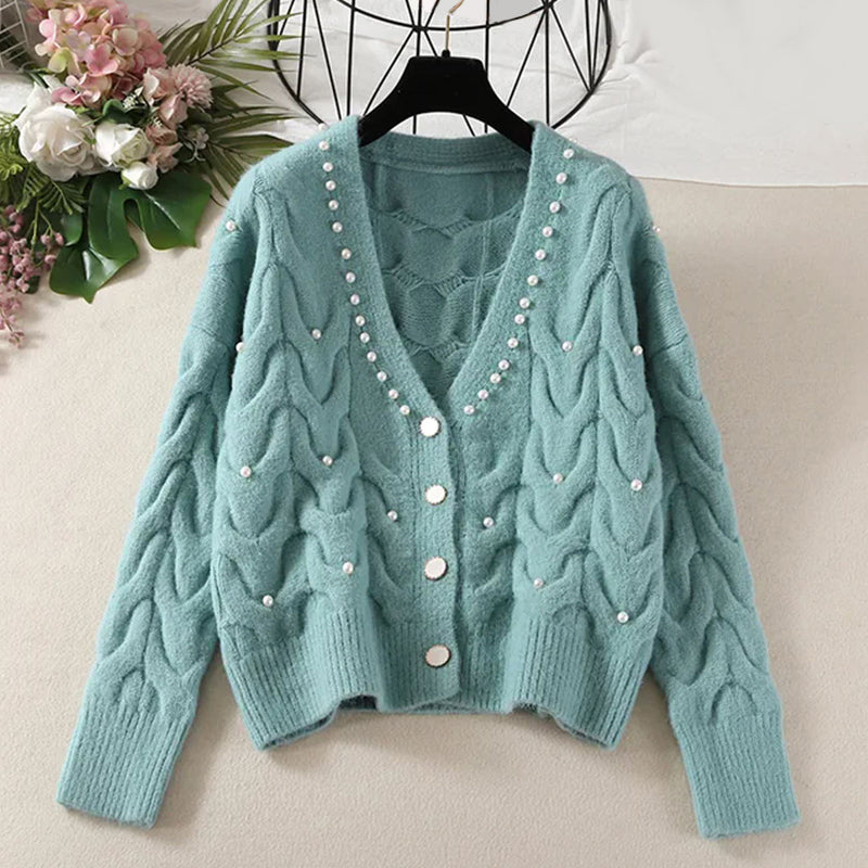 Emilie Partout Pastel Pearl Cardigan