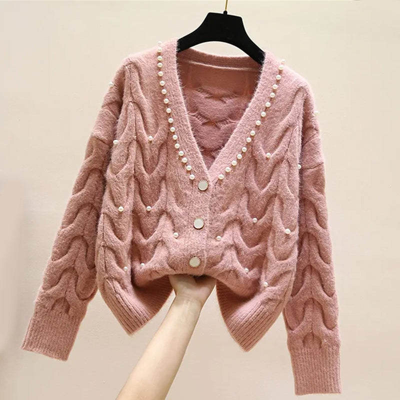 Emilie Partout Pastel Pearl Cardigan