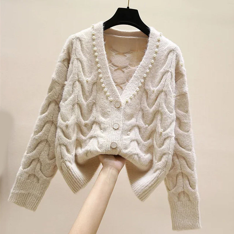 Emilie Partout Pastel Pearl Cardigan