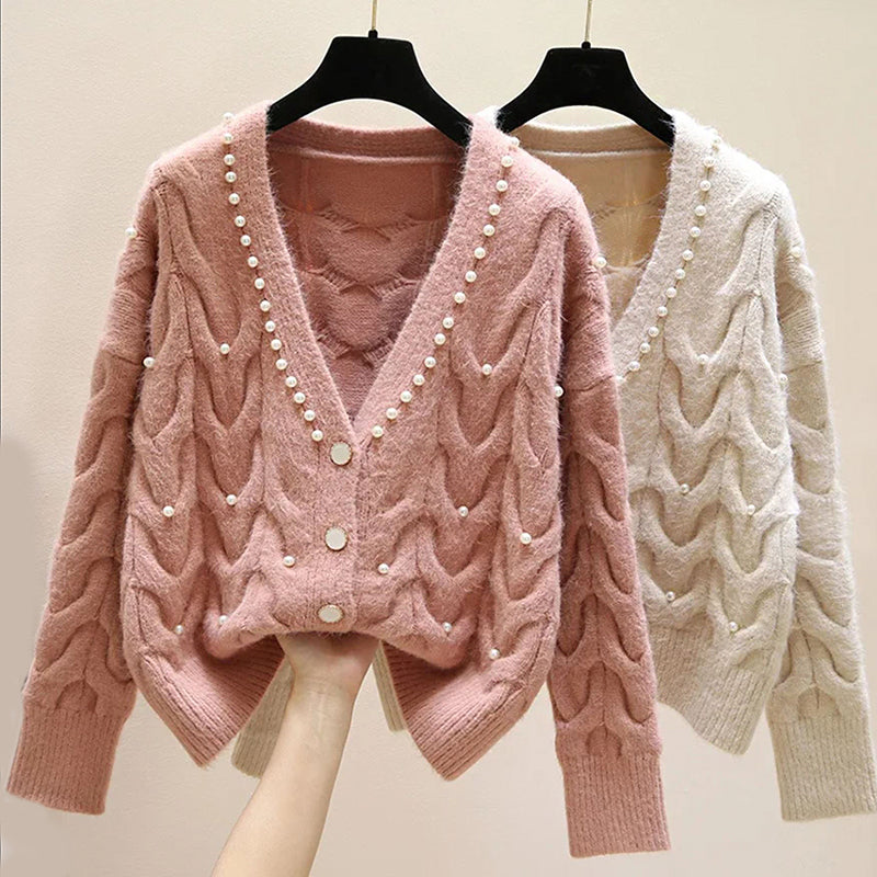 Emilie Partout Pastel Pearl Cardigan