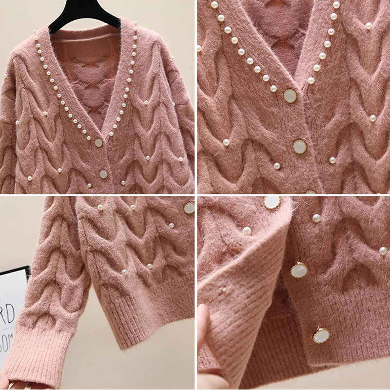 Emilie Partout Pastel Pearl Cardigan