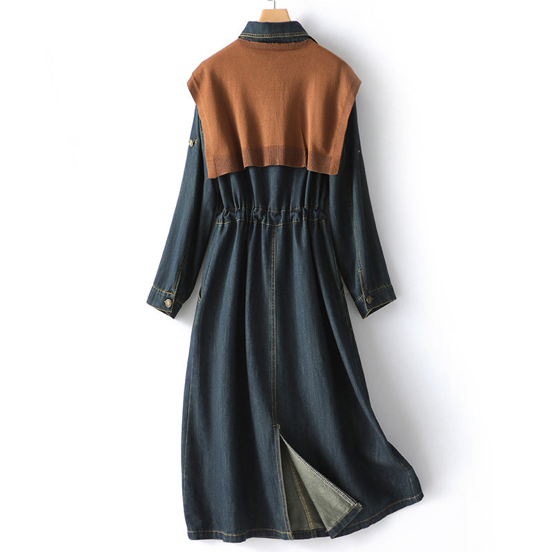 Emilie Partout Retro Long Denim Dress