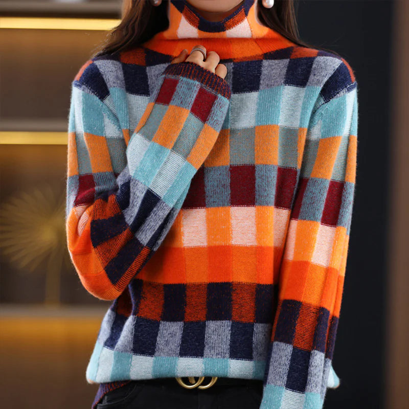 Emilie Partout Vibrant Patchwork Sweater