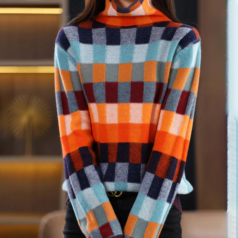 Emilie Partout Vibrant Patchwork Sweater