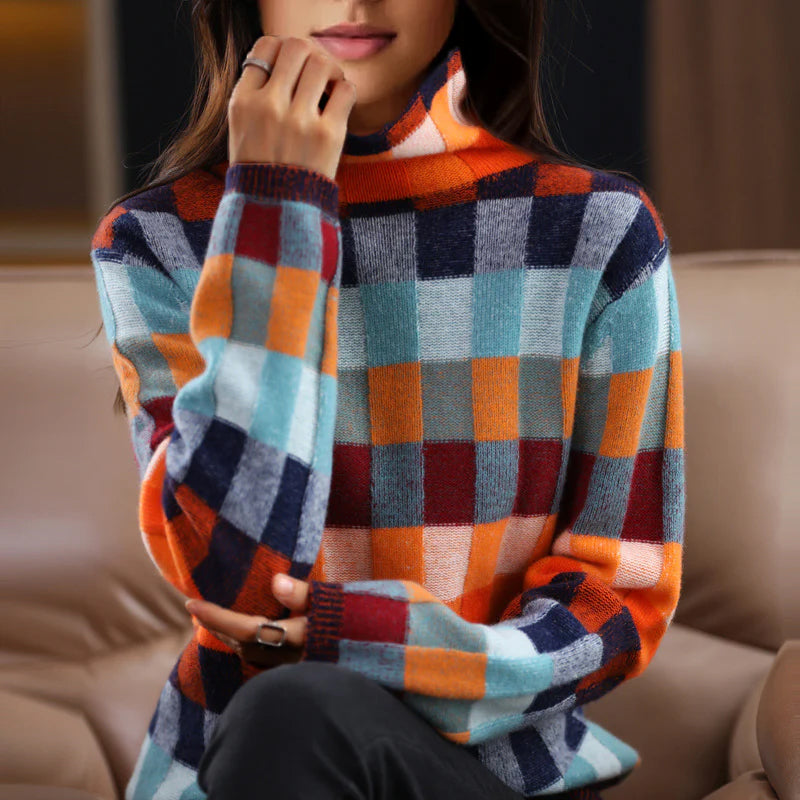 Emilie Partout Vibrant Patchwork Sweater