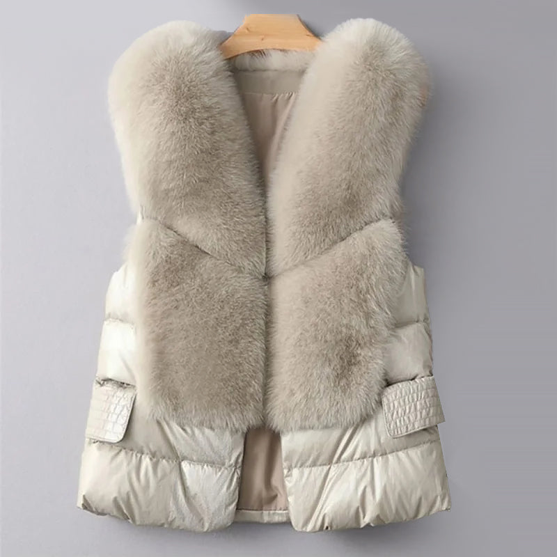 Isabella Fluffy Snow Queen Vest