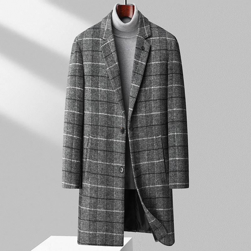 Martin Blanc Refined Plaid Wool Coat