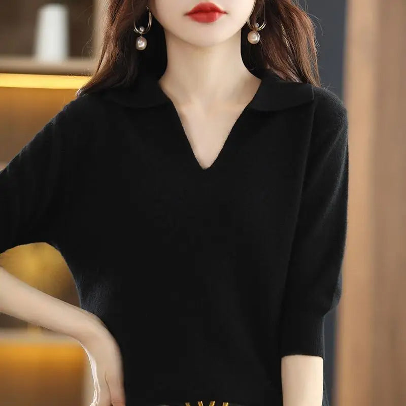 Monique V-neck Knitted Pullover