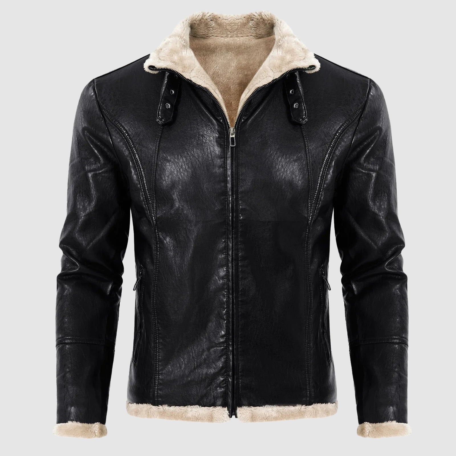 Noir Elegance Classic Leather Jacket