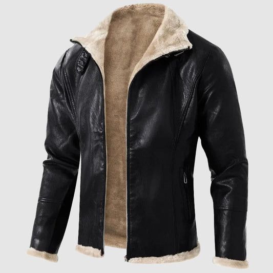 Noir Elegance Classic Leather Jacket